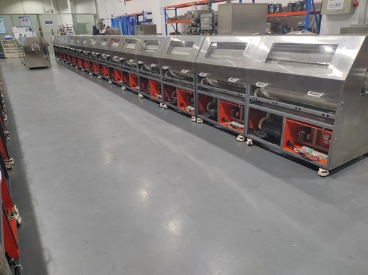 PLC Touch Screen Control Rotary Cage Soft Capsule Tumbler Unit With Four 50kg Tumbler Cages